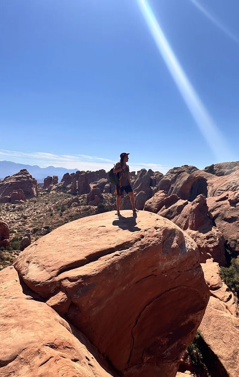 Rock scrambling in Moab